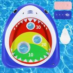 MoKo Inflatable Shark Pool Games Toys Set,Swimming Pool Cornhole Games with Score Toss Pool Toys 8 Bean Bags Sandbag Anchor Floating Outdoor Toss Game for Beach Pool Party Toddler Kids Adults