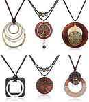 SAILIMUE 6Pcs Long Pendant Necklace