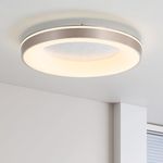 Mikeru 50cm Flush Mount Rose Gold Ceiling Light, Dimmable 3000k/4500k/6500k Round Ceiling Light, Ultra Slim LED Fixture for Living Room, Study, Office, Dining Room