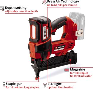 Einhell Professional Cordless Stapler 18V – 40mm, 500 Staples, Power X-Change
