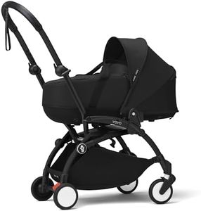 Poussette Stokke YOYO3 avec nacelle nouveau-né (Noir) - Comprend un châssis (Noir), une nacelle, un double-matelas, un couvre-pieds, une bandoulière rembourrée et une pochette de protection