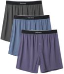 DAVID ARCHY Mens Boxer Shorts Underwear Quick Dry Breathable Mens Boxers Moisture Wicking Boxers for Men 3 Pack(S,Moonlight Blue/Dark Gray/Gray Violet)