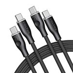 VOLTME USB C Cable 6ft, SFC2.0 Type C Cable Fast Charging USB to USB C Cable, 2-Pack 100W USB A to USB C Cable 5A Premium Nylon Braided Cord Compatible with iPhone 16/15 Samsung S24 S23 S22 etc(Black)