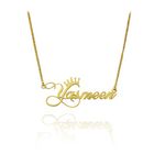 Artisans Crafted RoiDes Arts Customised Gold Plated Name Necklace for Unisex Adult Customised your Name