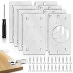 Cabinet Hinge Repair Plate, 8 Pcs Stainless Steel Hinge Repair Brackets, Hinge Fixing Plate for Kitchen Cabinets, Wardrobes, TV Cabinets (Silver)