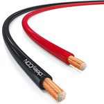 deleyCON 25m (82.02 ft.) Loudspeaker Cable 2x 4.0mm² Speaker Cable CCA Copper-Coated Aluminium 2x56x0.30mm Filaments Polarity Marking - Red/Black