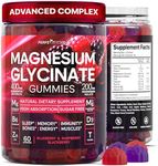 Magnesium Glycinate Gummies for Adults, Chewable Magnesium Glycinate 400mg with Magnesium Malate, Taurine, Sugar Free Magnesium, Wellness Support and Relaxation, 60 Days Supply