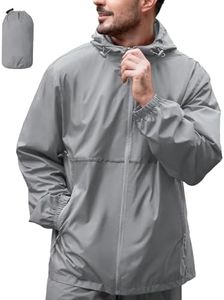 ZITY Men's Rain Jacket Waterproof with Hood Lightweight Raincoat for Golf Hiking Camping Cycling Grey XXXL