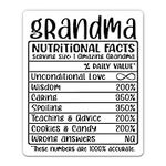 Grandma Nutrition Facts Sticker - 3
