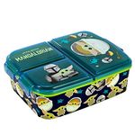 Zawadi Global Star Wars Mandalorian Kids Childrens Multi Compartment Rectangular School Travel Lunch Food Box Sandwich Bento Container, BPA Free