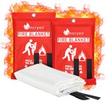 Lancryen Emergency Fire Blanket, 2 Pack Fire Extinguisher Blanket, Fire Suppression Fabric Flame Retardant Towel Fire Safety Cloth for Home, Kitchen, School, Grill, Car, Office, Warehouse(40” x 40”)