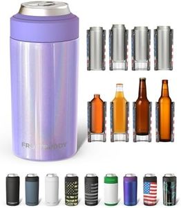 Frost Buddy Universal Can Cooler - Fits all - Stainless Steel Can Cooler for 12 oz & 16 oz Regular or Slim Cans & Bottles - Stainless Steel (Amethyst)