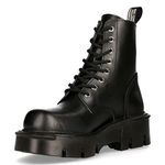 New Rock MILI-084N-S3 Black Gothic Boots Fashion Military Women's 8 Hole Biker Shoes Goth 4