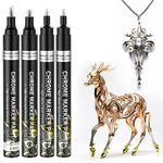 SigWong Metallic Chrome Markers, 4Pcs Mirror Acrylic Pens Paint, Waterproof and Reflective, Gloss Permanent Liquid Chrome Pen for Resin Painting, Model Metal Glass Plastic Painting - Silver