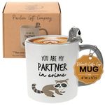 You are My Partner in Crime - Raccoon Gray 17oz Dolomite Coffee Cup Mug