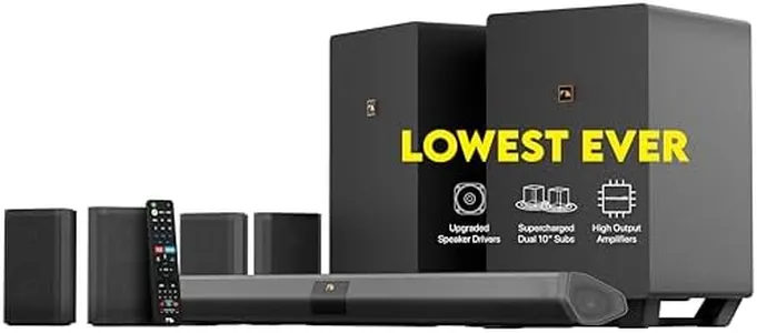 Nakamichi Shockwafe Ultra 9.2.4 Channel Dolby Atmos/DTS:X Soundbar with Dual 10" Subwoofers (Wireless), 4 Rear Surround Effects Speakers, eARC and SSE Max Technology (Flagship)
