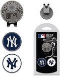 Team Golf NY Yankees Cap Clip with 2 Magnetic Ball Markers, Officially Licensed MLB Golf Hat Accessory