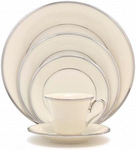 Lenox Solitaire Platinum-Banded Fine China 5-Piece Place Setting, Service for 1