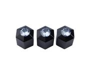 Guyker Potentiometer Control Knobs with 6mm Dia. Shaft Pots - 3PCS High Grade Stainless Steel Speed Tone Volume Knob with Diamond Top Replacement for Electric Guitar or Precision Bass, black