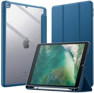 JETech Case for iPad 9.7-Inch (6th/5th Generation, 2018/2017) with Pencil Holder, Clear Transparent Back Shell Slim Stand Shockproof Tablet Cover, Auto Wake/Sleep (Teal)