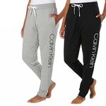 Calvin Klein Women's 2 Pack French Terry Joggers (Black/Wolf, Small)