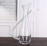 Wine Decanter - 100% Lead-Free Tilt Handle Crystal Glass Wine Carafe Hand-Blown Red Wine Decanter Carafe