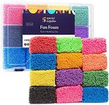 Special Supplies Fun Foam Modeling Foam Beads Play Kit, 12 Blocks Children’s Educational Clay for Arts Crafts Kindergarten, Preschool Kids Toys Develop Creativity, Motor Skills, Reusable Container