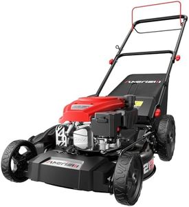 Amerisun 21" Self-Propelled Gas Lawn Mower, 170cc OHV Engine with Forced Air-Cooling, 3-in-1 System, Steel Deck, 6-Position Height Adjustment, Foldable Handle
