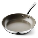 Redchef Frying Pan Nonstick, Non Stick Frying Pan Induction, Non Toxic Skillet Egg Pan, 10 Inch Titanium Frying Pans with Stainless Steel Handle, Teflon Pfoa and PTFE Free, Dishwasher Safe Oven Safe