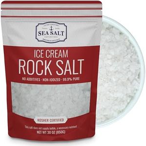 Ice Cream Salt, Rock Salt for Ice Cream Making, Universally Compatible Coarse Sea Salt and Non-Iodized Salt for All Ice Cream Maker, 30 oz Bag, Sea Salt Superstore