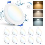 Gr4tec LED Downlights Ceiling Dimmable, 10 x 6W LED Recessed Ceiling Light Warm White Neutral White Cool White, Bathroom Spotlights IP65 Waterproof, φ68-80mm Hole, Recessed Lighting for Living Room