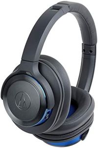 Audio-Technica ATH-WS660BT GBL Headphones, Bluetooth Wireless Headphones, Deep Bass, SOLID BASS, Up to 40 Hours Playback, Gun Metallic Blue