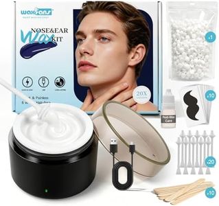 WaxFans Nose Wax Kit, Nose Hair Wax Kit for Men's Nose, Ear & Eyebrow, Mini Wax Pot with 100g Wax Beads & 20 Nose Wax Sticks, USB Powered Portable Facial Hard Wax Warmer for Ear Hair Removal