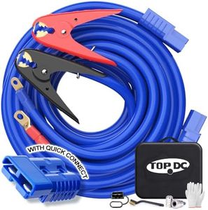 TOPDC Jumper Cables with Quick Connect Plug 1 Gauge 25 Feet 700Amp Heavy Duty Booster Cables (1AWG x 25Ft)