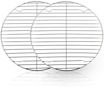 TeamFar Round Cooling Rack Set of 2, 10½ Inch Round Wire Rack Baking Steaming Roasting Rack Set Stainless Steel, Healthy & Mirror Finish, Oven & Dishwasher Safe