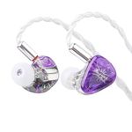 Linsoul Kiwi Ears Orchestra Lite Performance Custom 8BA in-Ear Monitor IEM with Detachable 4-core 7N Oxygen-Free Copper OFC Cable, Handcrafts Faceplate for Audiophile Studio Musician(Purple)