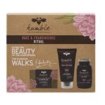 Humble Rose & Frankincense Rituals Gift Set (100ml Bath Honey, 75g Cleansing Bar & 75ml Hand & Body Cream) - Natural, Sustainable Beauty. Spoil Yourself Not The Environment.