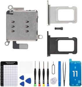 Risidamoy for iPhone 11 Dual SIM Card Reader Flex Cable with Silver and Black SIM Double Card Slot Tray Holder Adapter Replacement with Sim Card Removal Tool Repair Fix Kit for A2111 A2221 A2223