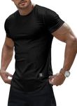 JMIERR Men's T Shirts Classic Short Sleeve T-Shirts Summer Hipster Hip Hop Longline Crewneck Hawaiian T-Shirt Activewear Beach Tees E Black 3XL