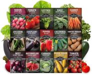 Survival Garden Seeds Vegetable Garden Collection Seed Vault - Non-GMO Heirloom Family Garden Seeds for Planting - Non-Hybrid Varieties - Mix of Vegetable Seed Packets - 15 Varieties of Vegetables