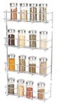 Buckingham 4 Tier Chrome Back of Cupboard Door Spice Jar and Packet Rack - Wall Mounted Shelf Organiser, Narrow Doors, Premium Quality (4 Tier)