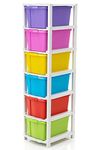 JUTERI Plastic Studio 6 XL Free Standing Chest of Drawers (30 Cm X 38 Cm X 116 Cm) Standard (Multicolour, 6XL Multi Big Size(6XL), Matte)