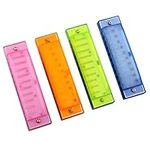 Kids Harmonica,Harmonica Set For Kids Key of C 10 Hole 10 Tones Plastic Harmonica 4 Pack with 4 Colors Musical Instruments for Children Adults and Beginners. (Blue, Pink, Green, Orange)