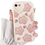 Lovmooful Compatible for iPhone 7/8/SE2/SE3 Case Cute Oil Flower Floral with Love Lens Bumper Protector for Girls Women Soft TPU Shockproof Protective Girly for iPhone 7/8/SE2/SE3-Oil Pink Flower