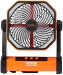 VEVOR Portable Fan Rechargeable 203.2mm, Battery Powered Fan with LED Lantern, 4 Speeds Adjustable Portable Small Table Fan Personal, USB Battery Operated Fans for Travel Bedroom Home Camping Office