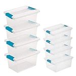 Sterilite Clear Storage Medium Clip Boxes with Lid + Small Clip Boxes (4 Each)