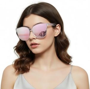 LVIOE Cat Eyes Sunglasses for Women, Polarized Oversized Fashion Vintage Eyewear for Driving Fishing - 99.99% UV Protection