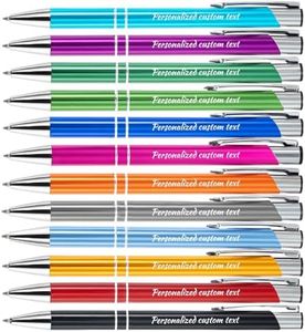 KOLOWKO Personalized ballpoint pen with name or greeting, customized pen, 0.5mm black ink, suitable for men women office school business promotion wedding ballpoint pen gift
