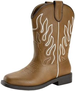 Boys Cowboy Boots Toddler Girls Cowgirl Boots Glow In The Dark Little Big Kid Western Glitter Mid Calf Embroidered Pull On Low Heel All Seasons Unisex-Child Comfortable Party Birthday Dress Up Dance 7