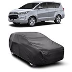 AOSIS® UV Rays Protector & Dust Proof Car Body Cover Thick Polyster Fabric(190T) Designed for Toyota Innova Without Mirror Pocket | Scratch Proof |Heat Resistant | 100% (Grey)